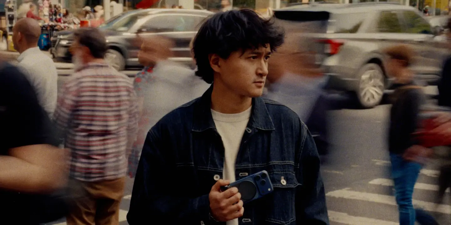 Faizal Westcott with the iphone on the street