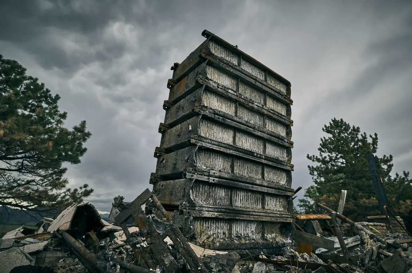 image of tower burned