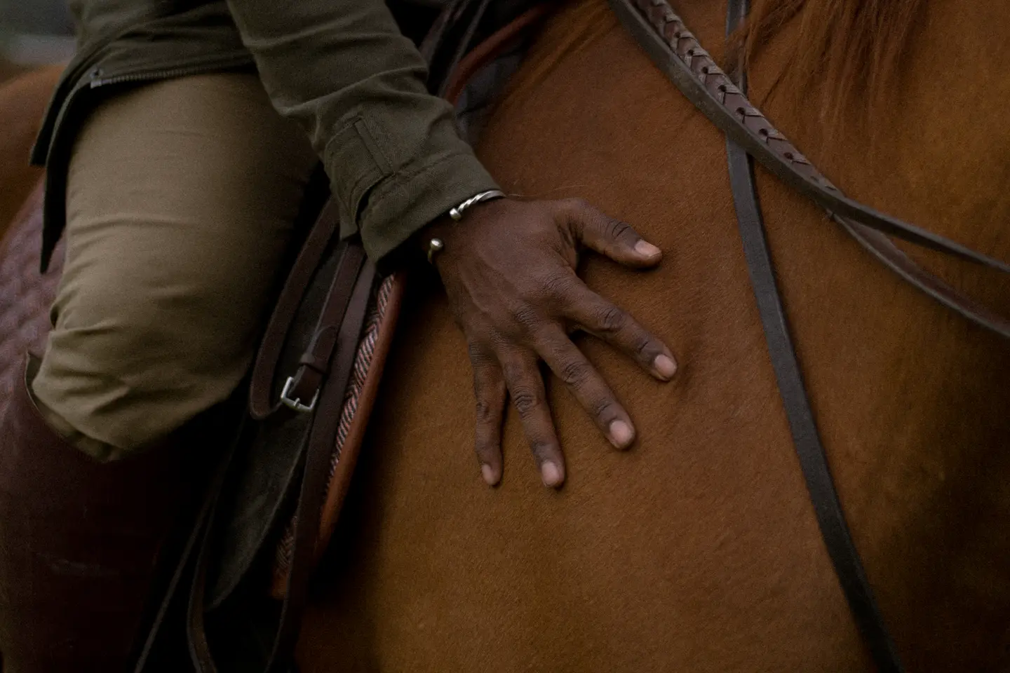 Close-up of a man on a horse