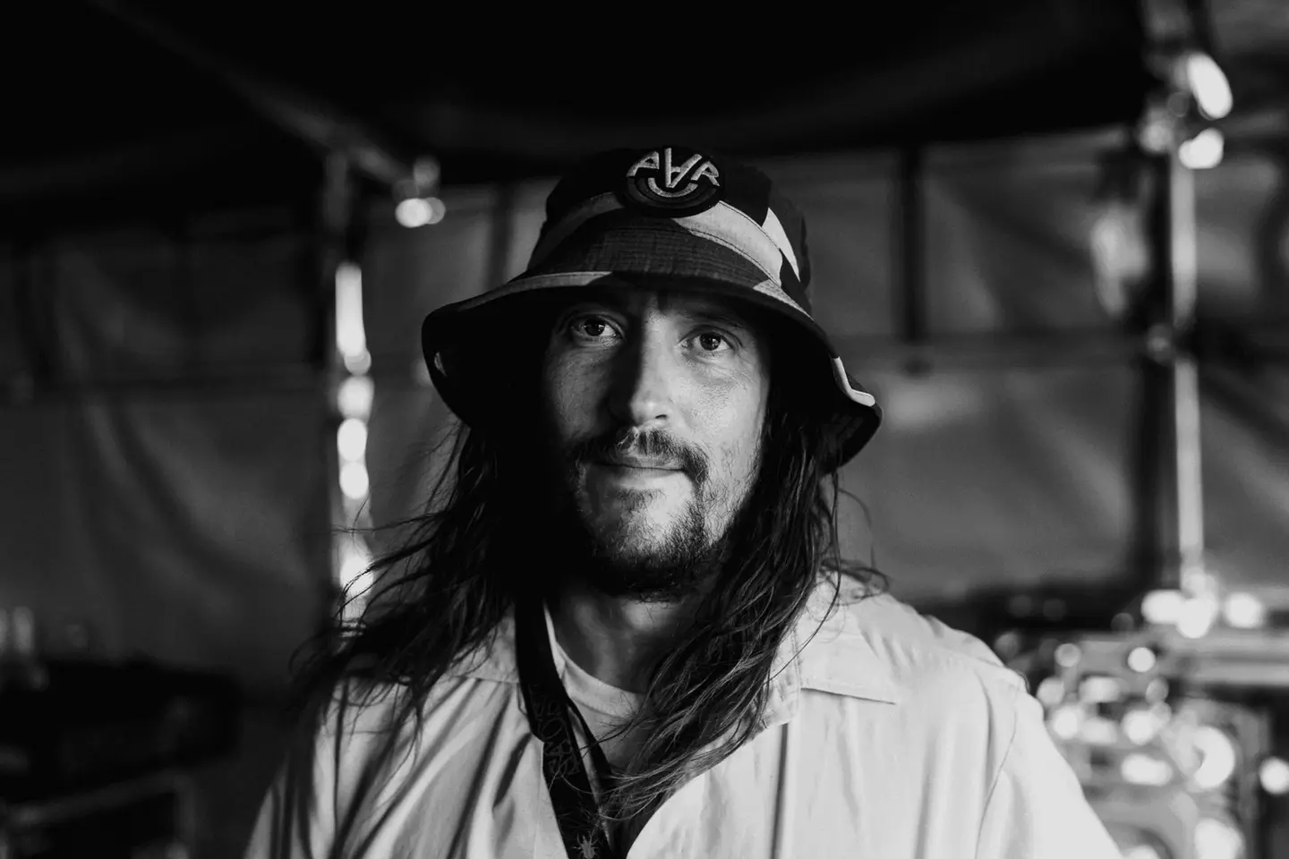 A person is standing in front of the camera
