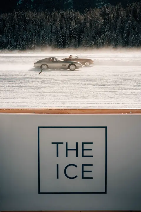 sports car in a snowy landscape