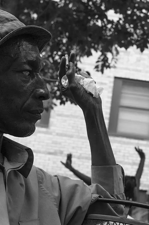 side profile of a man b&w