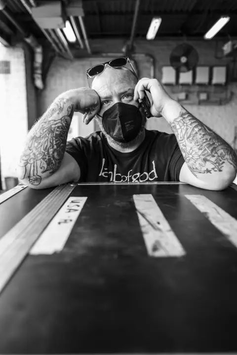 portrait of a man b&w