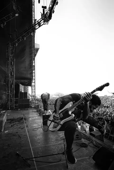 stage performance b&w