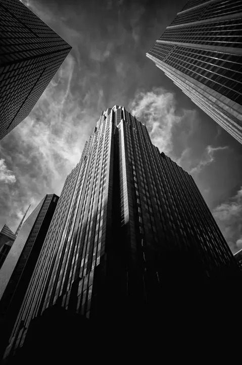 3 sky scrapers b&w
