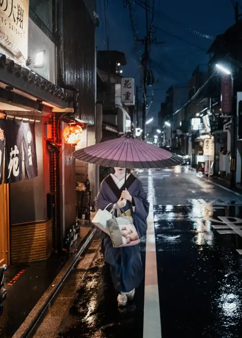 japanese woman with umbrella