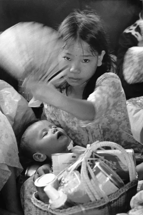 portrait of children b&w