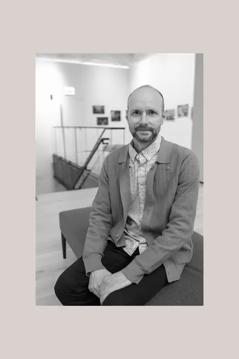 Portrait of Lucas Zenk at the Gallery in Chicago