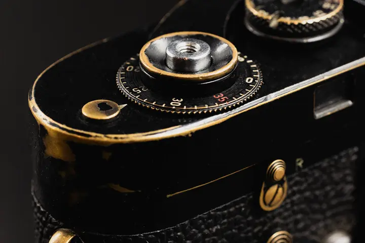 Close Up of a Leica M2 Black Paint