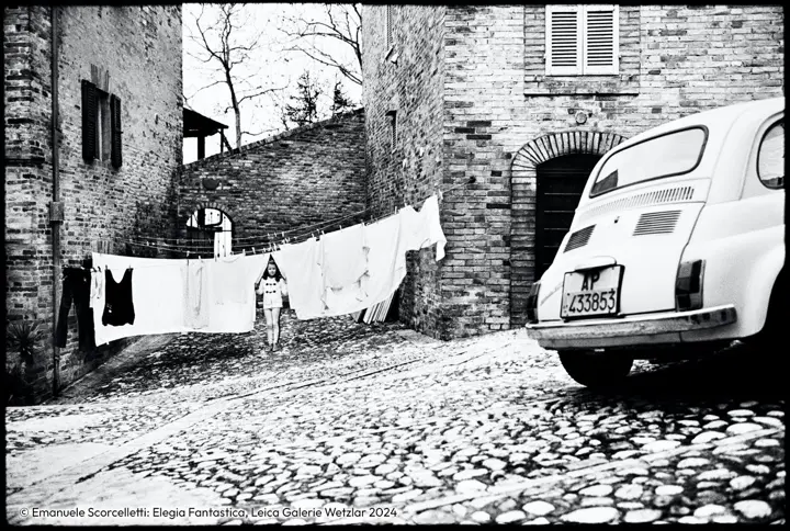Girl between laundry