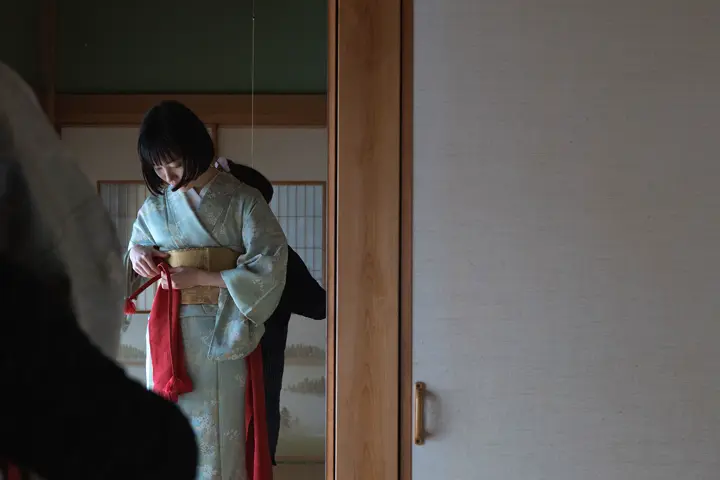 Asian woman in robe