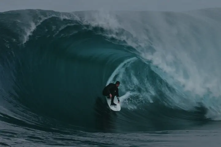 Surfer on a big wave