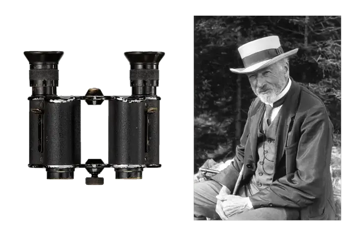Portrait-of-Dr.-Ernst-Leitz-and-Leica-6x18-Binocle