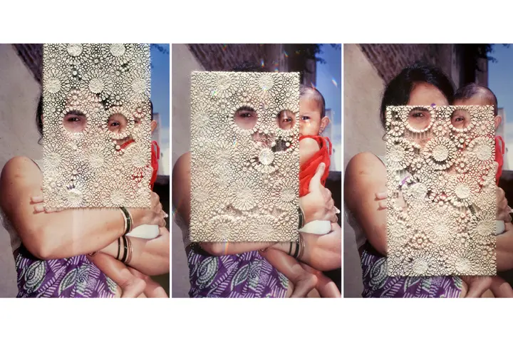 My mom cut holes in certain photographs to completely obliterate her own face while not harming the image of my sister and myself beside her and then slid them back into the family album