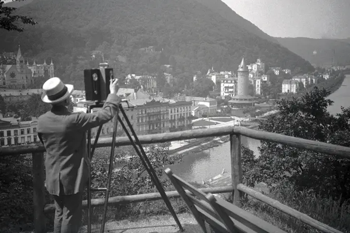 Barnack with the first leica camera