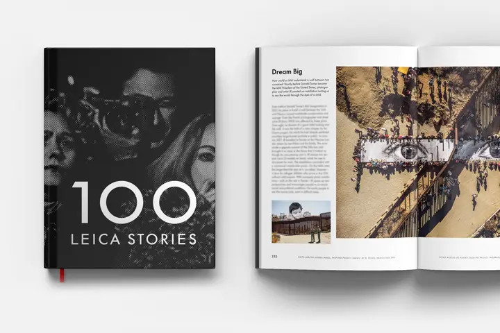 Front and inside view of the book ‘100 Leica Stories’