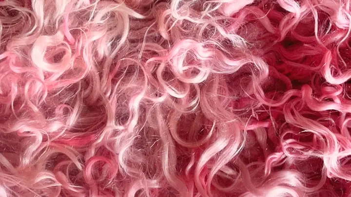 Colour image of pink coloured fibres