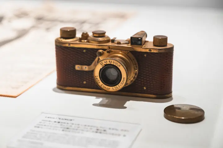 old golden leica camera