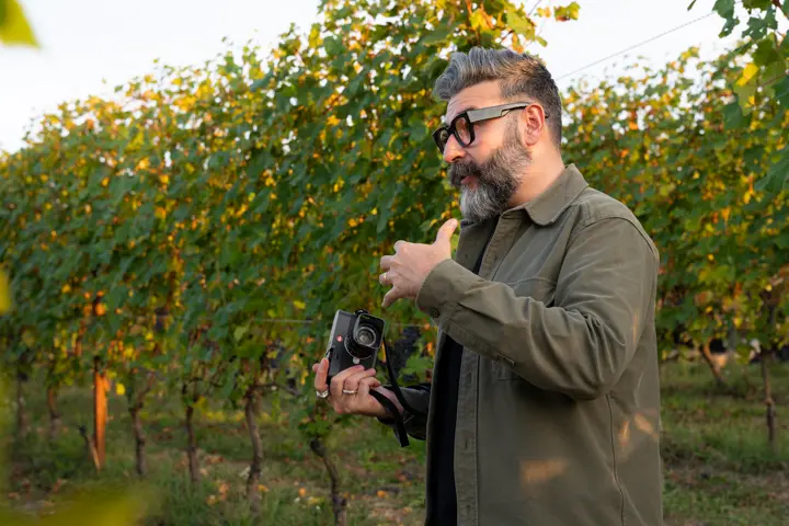 Davide de Martis in the vineyards