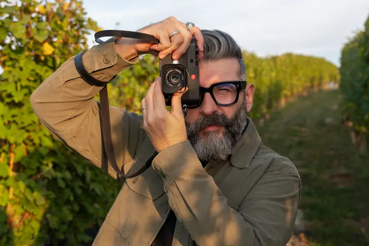 Davide de Martis in the vineyards