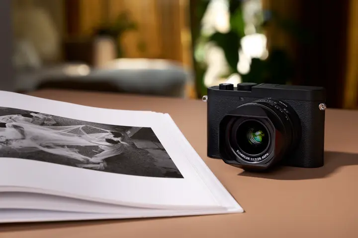 Leica Q3 Monochrom on a desk