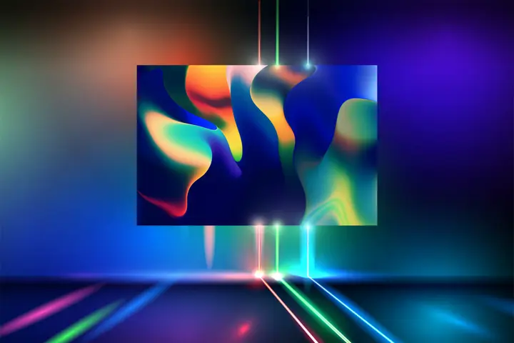 Many colours on the screen.