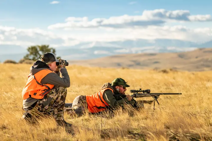 Two hunters in the field