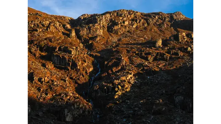 Colour image of a mountain range