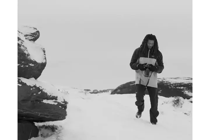 Black and White photo Of Henry Jay Kamara with the SL3-S.