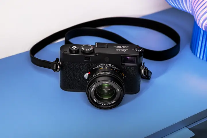 Leica M EV1 on a blue sideboard