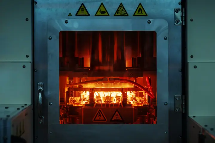 A look inside the precision glass moulding furnace