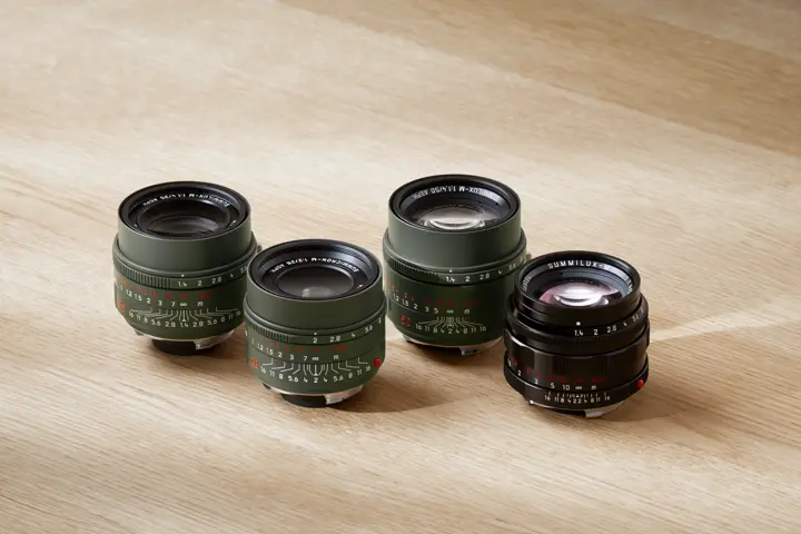 Four Leica Lenses on a table