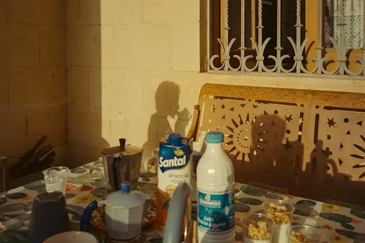 A shadow of a person on a wall