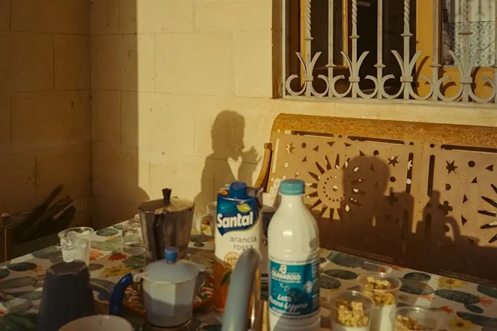 A shadow of a person on a wall