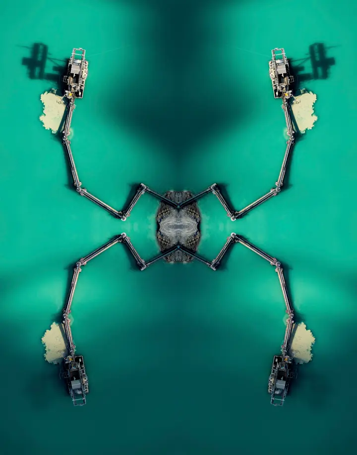 Kaleidoskop Ansicht Grüne Landschaft, Leica Galerie Konstanz