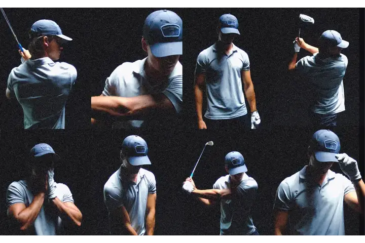 Serie hombre jugando a golf