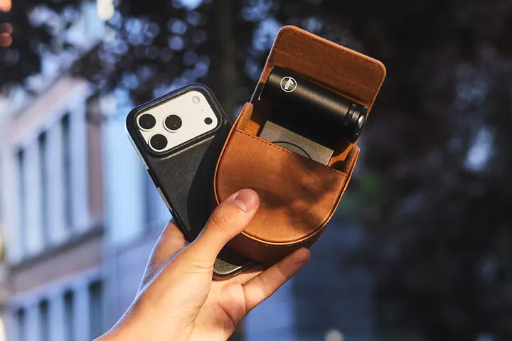 Leica LUX Grip and case in hands