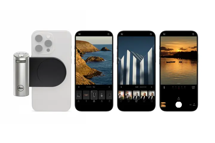 Leica LUX Grip and LUX app in use