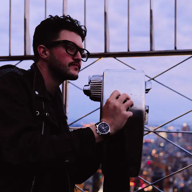 Man with a Leica ZM11 watch on his wrist