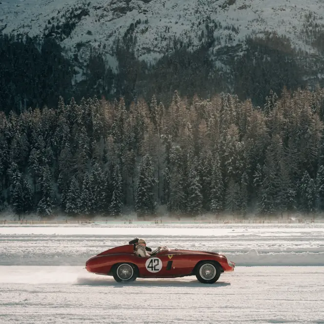 racing car in the snow
