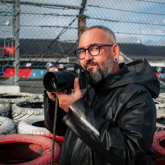 Callo Albanese with the Leica SL3-P at the Nürburgring during the 24-hour race