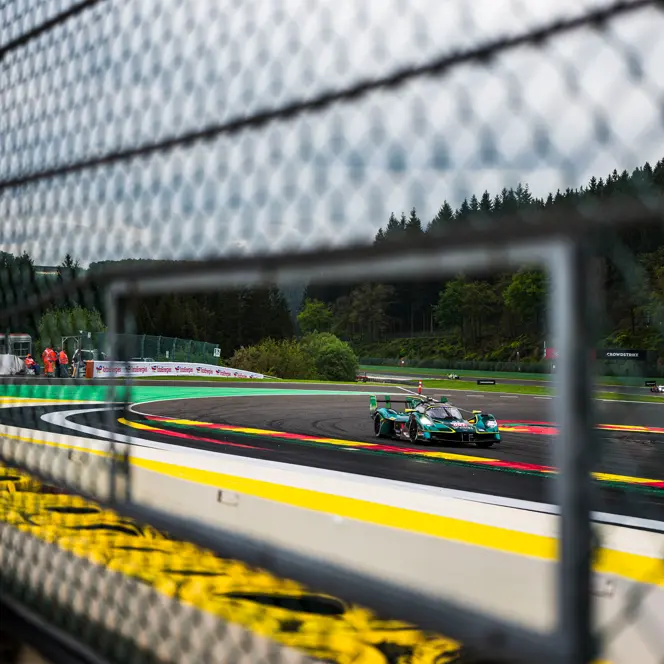 Car racing 24 Hours Le Mans - view behind the fence