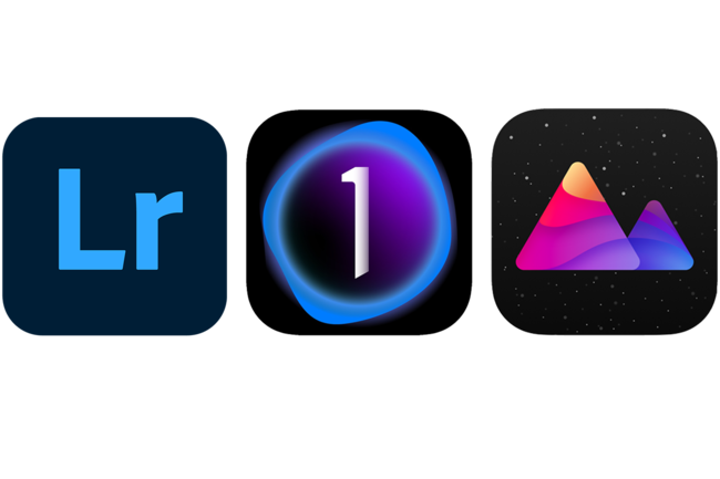 Icons showing Adobe Lightroom, Darkroom and Capture one.