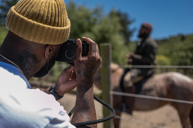 Brandon Ruffin photographs man on a horse