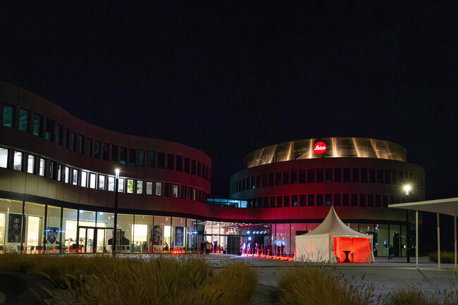 Leica Headquater in the night at the Celebration of Photography 2024 in Wetzlar.