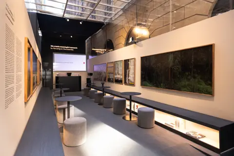 Davide Monteleone's photography exhibition lounge area