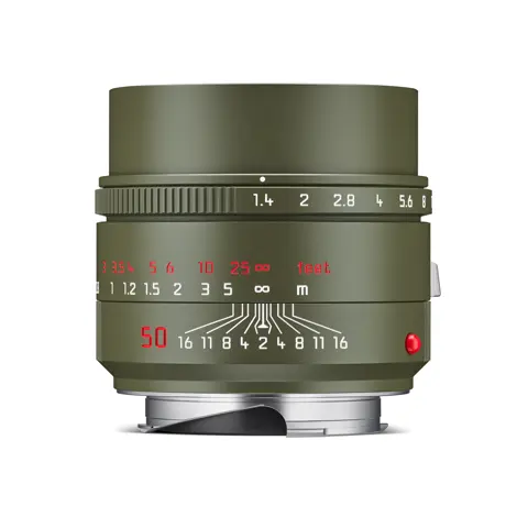 Leica Summilux-M 50 f1.4 Safari Edition, front view.