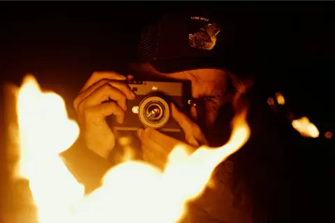 Roland captured the blaze’s fleeting light