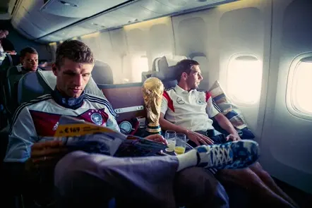 team in their private jet