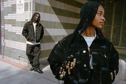 male and female model posing